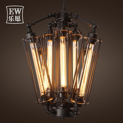 樂愿金屬朋克八頭燈飾 美式復古工業(yè)風的餐廳吧臺點睛之筆